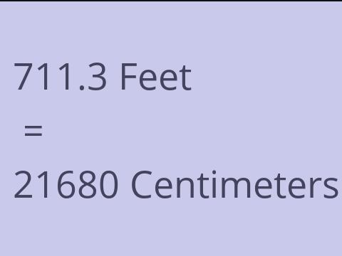 711.3 FEET TO CM