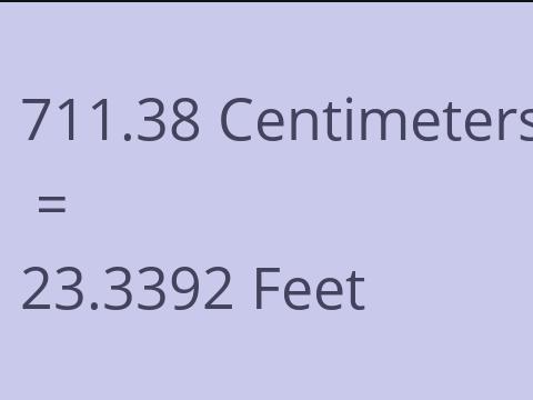 711.38 CM TO FEET