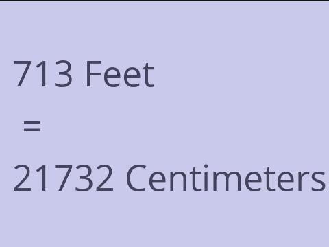 713 FEET TO CM