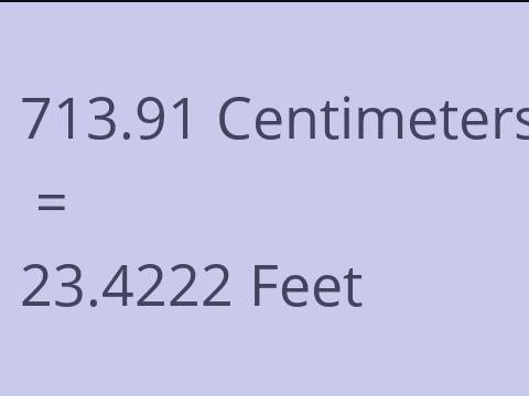 713.91 CM TO FEET