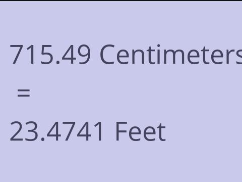 715.49 CM TO FEET