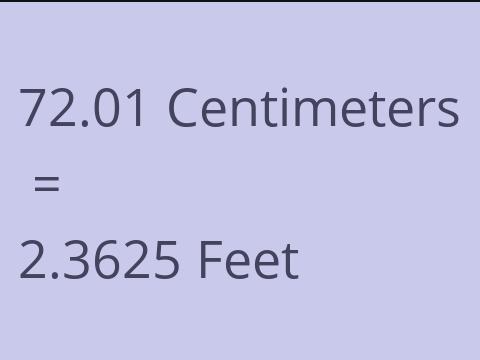 72.01 CM TO FEET