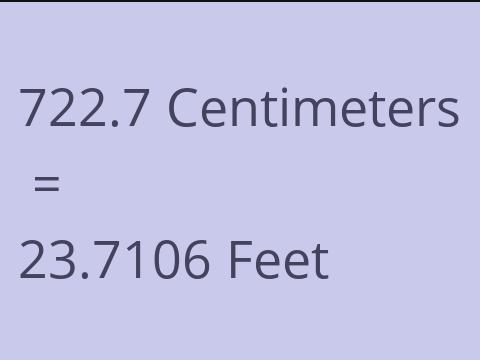 722.7 CM TO FEET