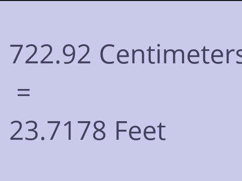 722.92 CM TO FEET