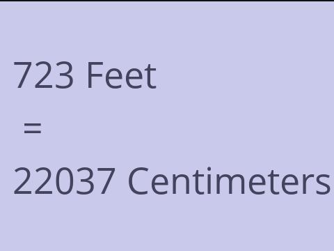 723 FEET TO CM