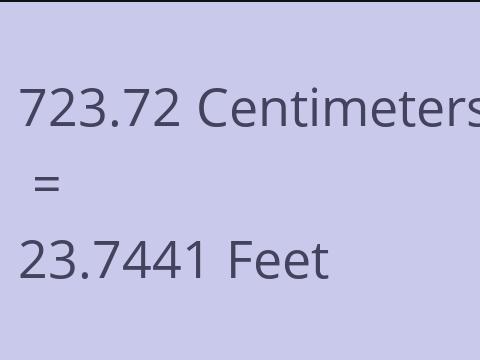 723.72 CM TO FEET