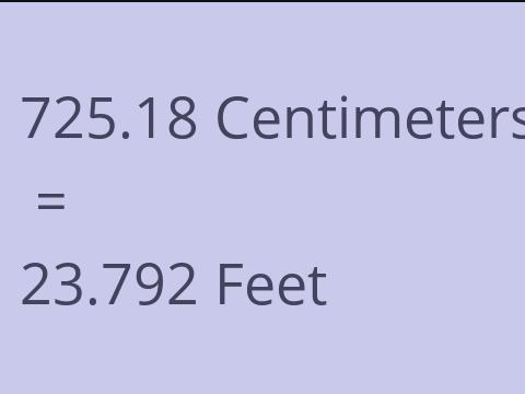 725.18 CM TO FEET