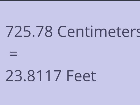 725.78 CM TO FEET