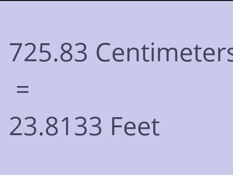 725.83 CM TO FEET