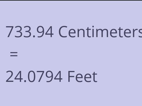 733.94 CM TO FEET