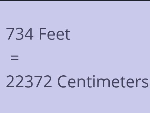 734 FEET TO CM