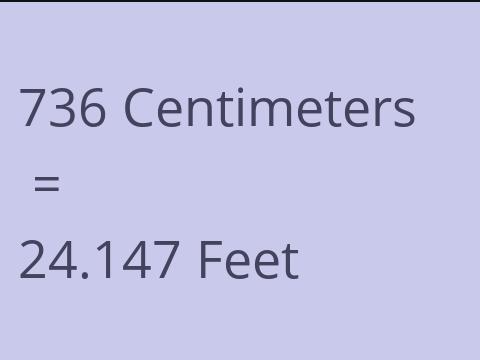 736 CM TO FEET