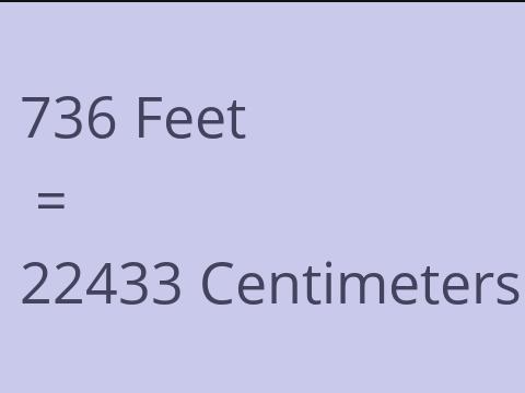 736 FEET TO CM