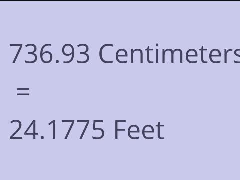 736.93 CM TO FEET