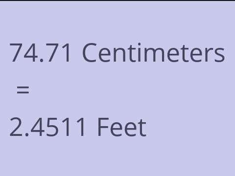 74.71 CM TO FEET