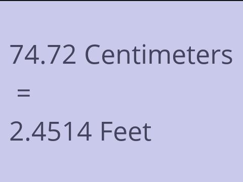 74.72 CM TO FEET