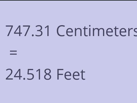 747.31 CM TO FEET