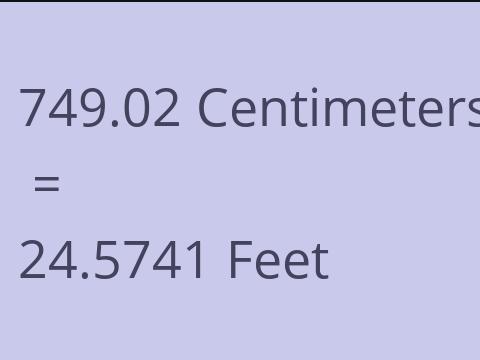 749.02 CM TO FEET