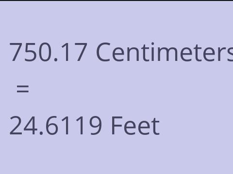 750.17 CM TO FEET