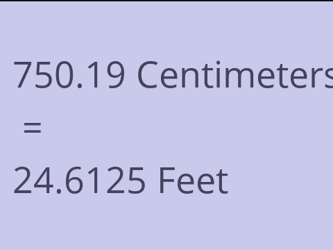 750.19 CM TO FEET