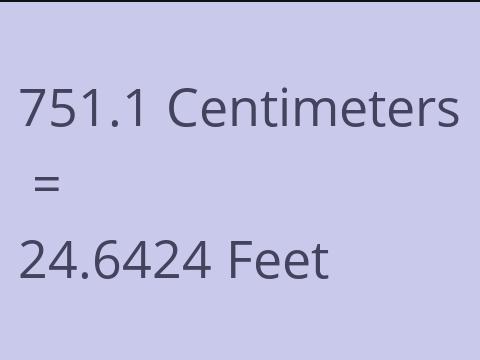 751.1 CM TO FEET