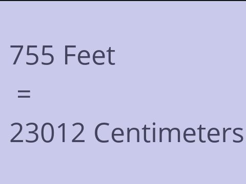 755 FEET TO CM