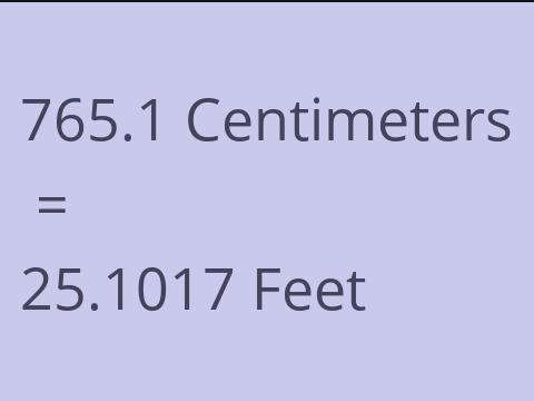 765.1 CM TO FEET