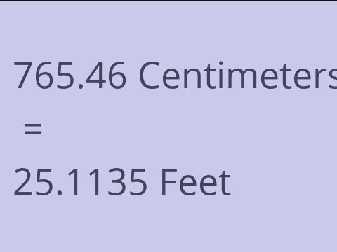 765.46 CM TO FEET