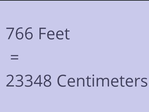 766 FEET TO CM