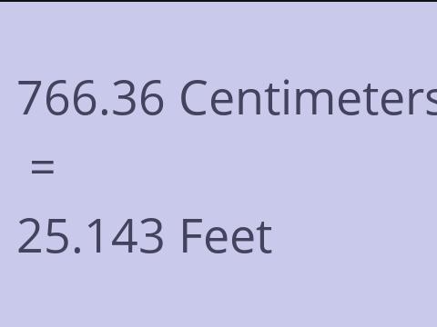 766.36 CM TO FEET