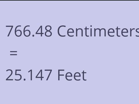 766.48 CM TO FEET