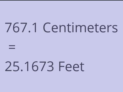 767.1 CM TO FEET