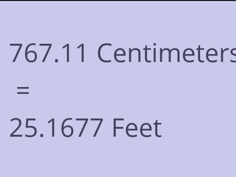 767.11 CM TO FEET