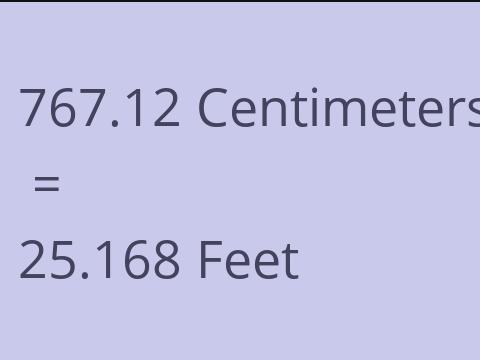 767.12 CM TO FEET