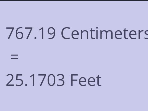 767.19 CM TO FEET