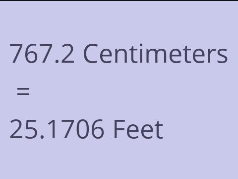 767.2 CM TO FEET