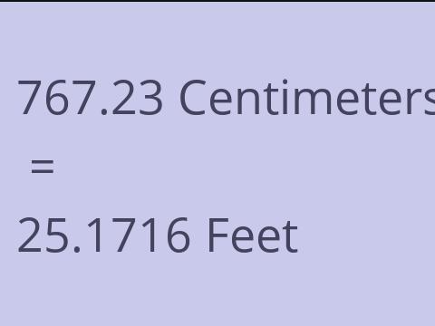 767.23 CM TO FEET