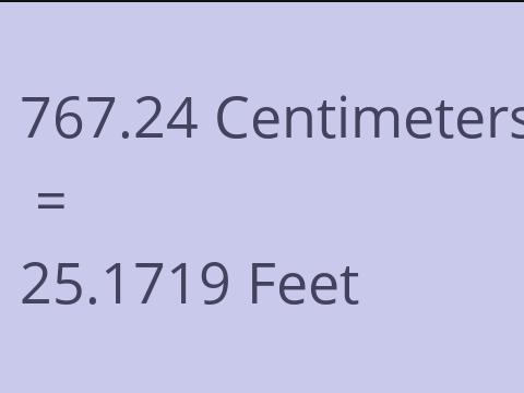 767.24 CM TO FEET