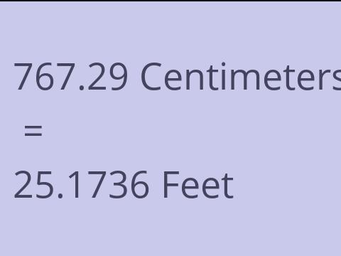 767.29 CM TO FEET