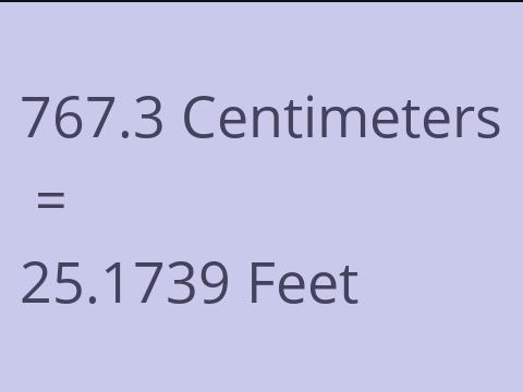 767.3 CM TO FEET