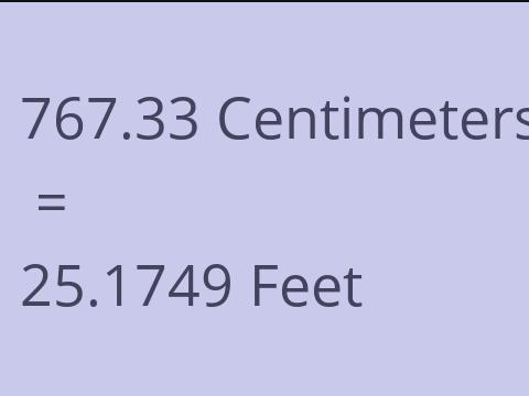 767.33 CM TO FEET