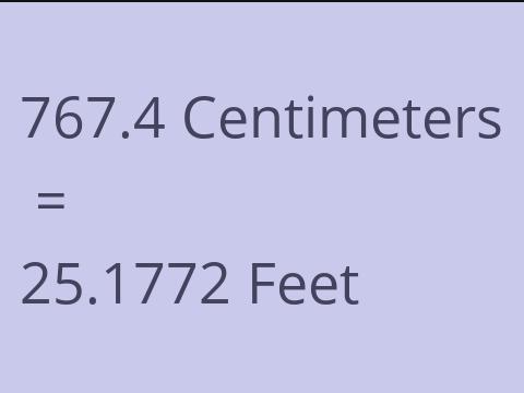 767.4 CM TO FEET