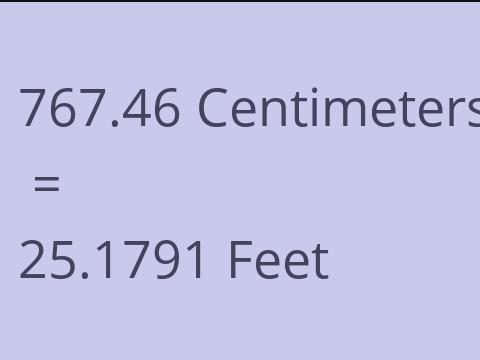 767.46 CM TO FEET