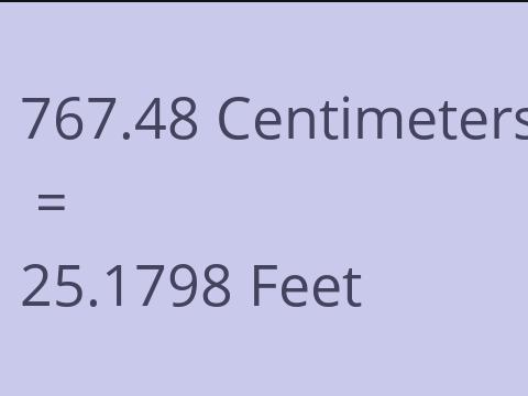 767.48 CM TO FEET