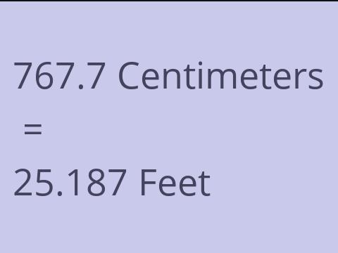 767.7 CM TO FEET