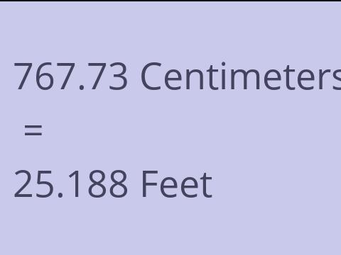 767.73 CM TO FEET