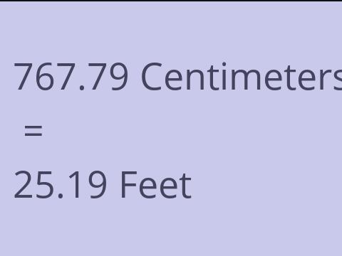 767.79 CM TO FEET