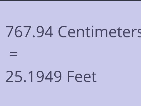 767.94 CM TO FEET