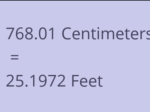 768.01 CM TO FEET