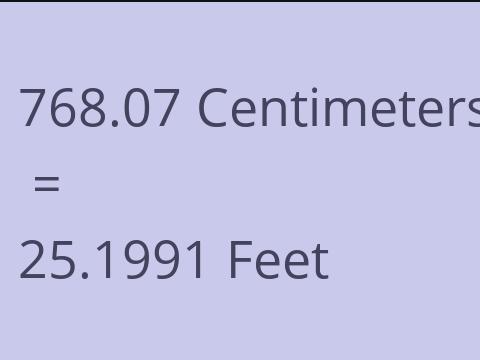 768.07 CM TO FEET